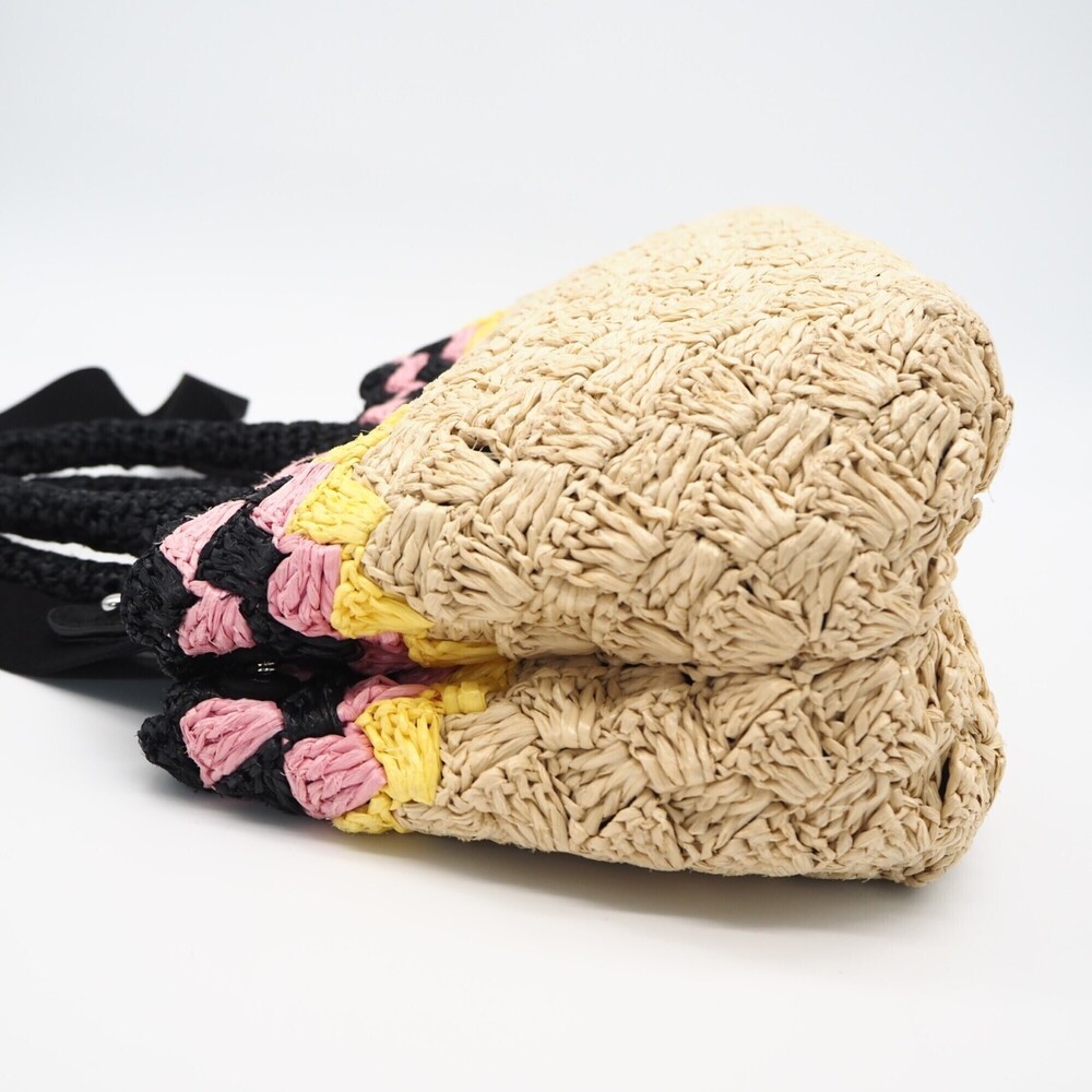PRADA Cream Raffia Shoulder Bag - Picture 9 of 16